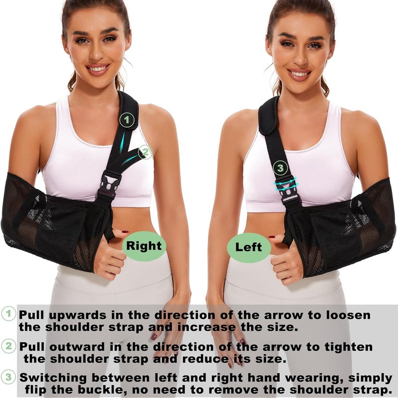 KONSEDIK Mesh Arm Sling - Medical Shoulder Sling for Shower - Adjustable Arm Brace,for Men Women Rotator Cuff Injury,Left Right Arm,Wrist, Elbow,Clavicle Fracture Post-Surgery(Large) - Image 5